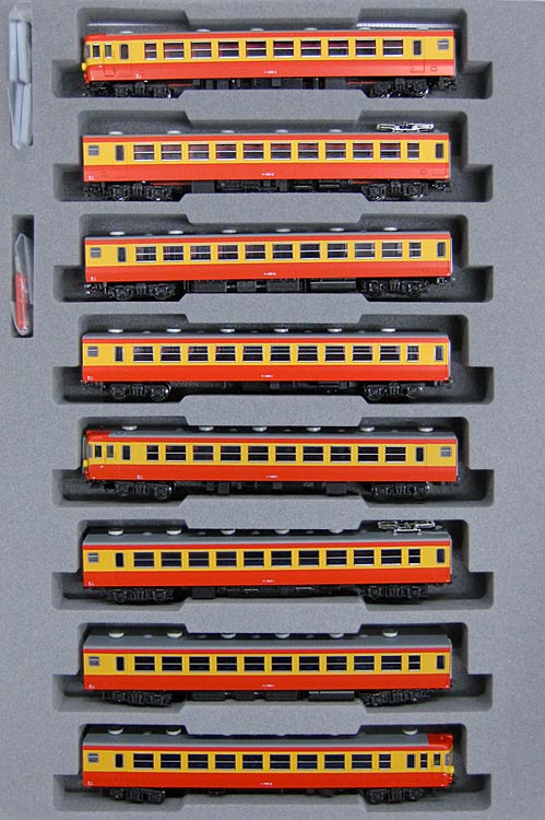 カトー 155系 修学旅行電車 「ひので・きぼう」 8両基本セット、4両 
