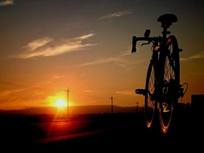 自転車夕焼け
