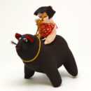 ちりめん細工・熊に乗った金太郎